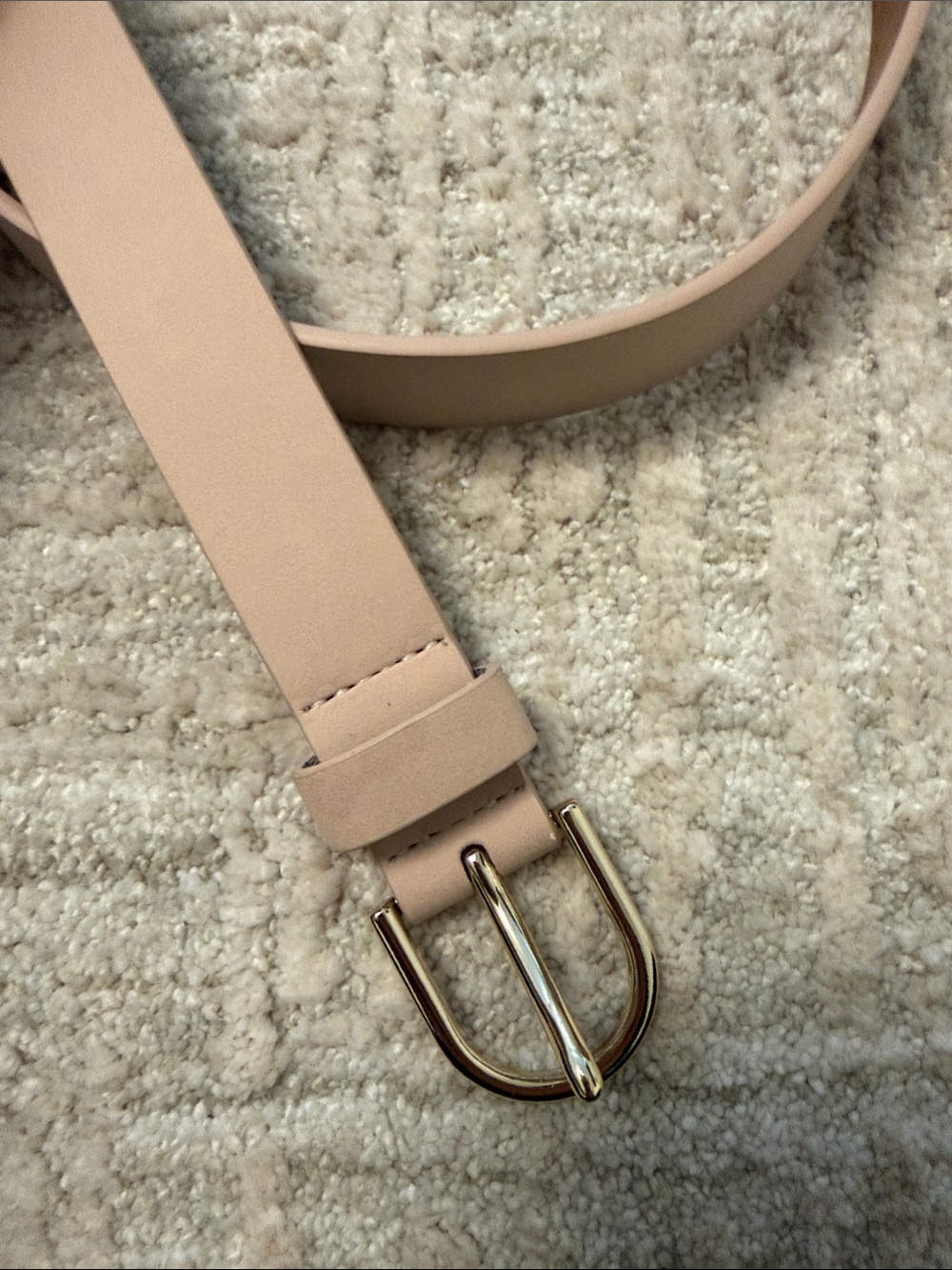 Banana Republic Nude Synthetic Leather Belt with Gold Buckle